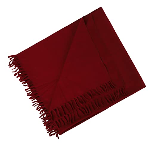 Handmade Wool Meditation Shawl Yoga Prayer Shawl For Spiritual Healing Practice Wrap Blanket for Men &Women - color: Burgandy