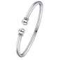 U7 Unisex Simple Cuff Bracelet 18K Real Gold Platinum Plated Fine Bracelets Fashion Jewelry Open Bangle Cuff Bracelets, Twisted or Heart Style - color: C.Simple Cuff-Sterling Silver