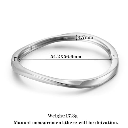 Minimalist Gold Bangle Bracelet, Polished Cuff Bracelets Stackable Birthday Gift for Women - color: Silver 1