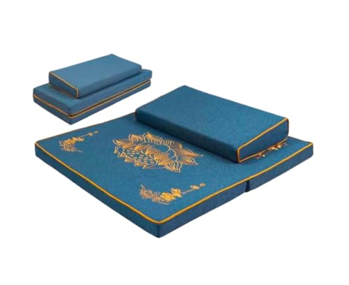Meditation Mats,Futons, Household Folding, Thickened Fabrics, Coconut Palm, Kneeling Mats(Size:60x60cm(24x24inch),Color:Blue) - color: Blue, size: 60x60cm(24x24inch)