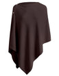 PULI Women's Versatile Knitted Shawls Scarf Poncho Sweater with Buttons Lightweight Spring Summer Fall Wraps - color: A-chocolate Brown