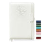 Notebook Journal for Women Men,256 Pages A5 Hardcover Leather Journaling Notebooks for Work,lined journal/notebook with 100Gsm Paper,Pen Holder and inner pocket 5.8"×8.4"(White)
