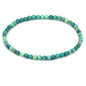 Keleny Gem Semi Precious Gemstones 4mm Round Beads Crystal Stretch Bracelet 7 Inch Unisex - color: Faceted Green Chrysoprase Agate