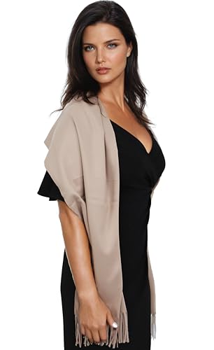 Ocomfly 100% Pashmina Scarf for Women - Premium Womens Scarves - Gift Boxed - Shawls or Wraps - Ultra Soft and Warm - color: Khaki Brown