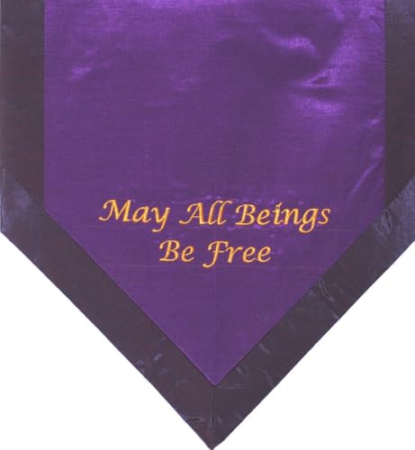 Altar Cloth Or Wall Hangings - Embroidered - May All Beings Be Free - Purple - color: Befreepurple