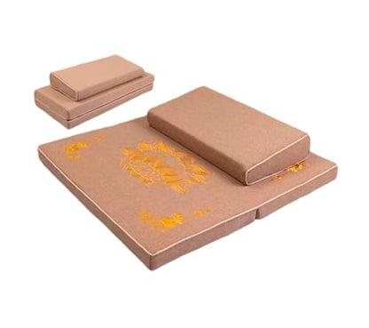 Meditation Mats,Futons, Household Folding, Thickened Fabrics, Coconut Palm, Kneeling Mats(Size:60x60cm(24x24inch),Color:Beige) - color: Beige, size: 60x60cm(24x24inch)