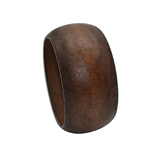 Boho Wooden Bracelet Multi-Colored Wide Chunky Bangle Bohemian Jewelry Wood Wristband for Women - color: Brown