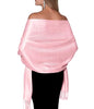 Pashmina Shawls and Wraps for Evening Dresses, Large Soft Pashminas Wedding Shawl - color: Pastel Soft Pink