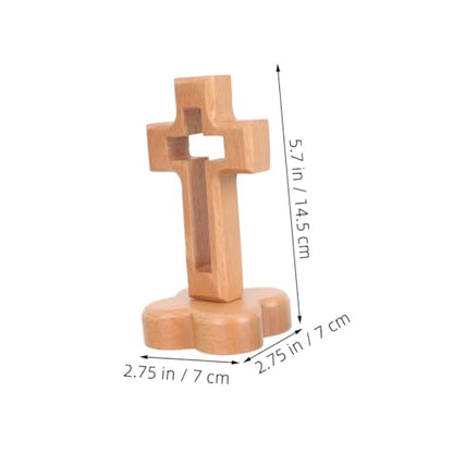 Sosoport Altar Decoration with Stand for Spiritual Faith Natural Wood Grain for Home Religious Settings