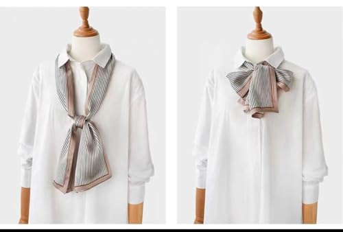 100% Silk Scarf for Women 59”*6.3” Long Shawls for Headscarf and Neck- Oblong Hair Wraps with Gift Packed - color: Stripes