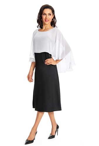 Baoqiya Women's Capelet Shawls and Wraps for Evening Dresses Soft Bridesmaid Shawl Chiffon Cape Wedding Cover Up - color: Ivory