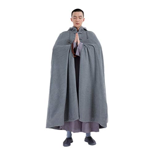 DGXIN Unisex Men Women Thickened Velveteen Meditation Cloak - color: Grey, size: 42