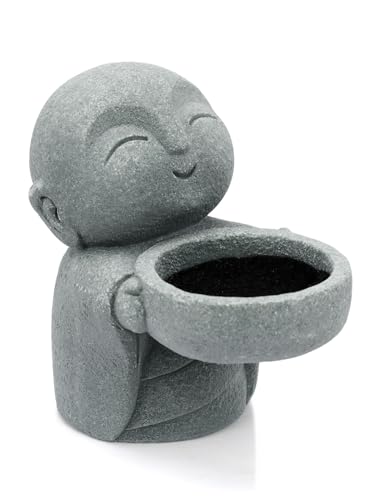 Zen Candle Holder, Buddha Tea Light Holder, Monk Figurine Holder for Japanese Zen Decor & Meditation Space