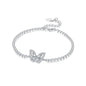 925 Sterling Silver Bracelet for Women,Silver Bracelet Chain Presents for Sister Daughter and Friend, Women's Jewelry for the Daily Occasion - color: Silvery | Tennis Chain Butterfly