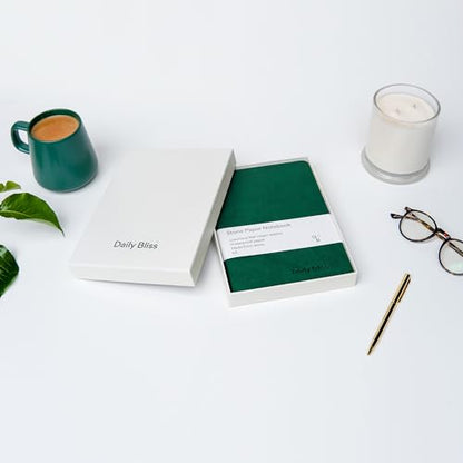 Stone Paper Journal Premium A5 Hardcover Vegan Leather Notebook Journal | 160 Pages | Premium Quality Professional Notebook For Men and Women |Comes With Gift Box Waterproof Notebook - color: Forest Green
