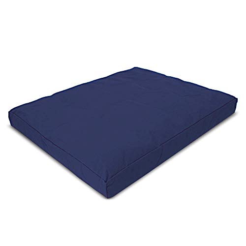 Zabuton Meditation Cushion for Workout - Supportive Yoga Floor Seat Cushion for Comfort & Posture Support - Natural Washable Cotton Fill kneeling Pad - Made in USA - Premium 32x26x3, Navy - color: Navy, size: Premium 32x26x3