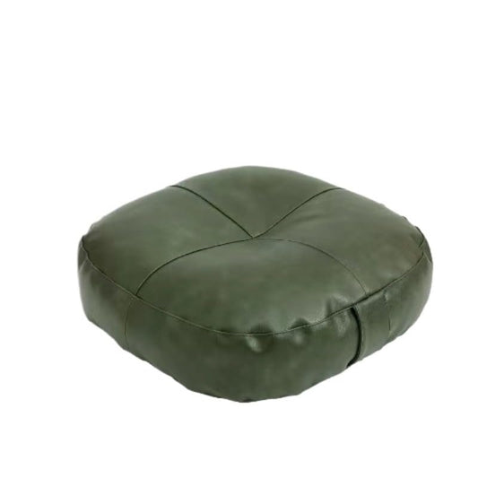 Premium PU Leather Meditation, Adjustable Height and Firmness,Floor-Safe Hidden Zipper, Odor-Free Soft Skin Feel (Green,Side Length 40 * Height 6cm) - color: Green, size: Side length 40 * height 6cm
