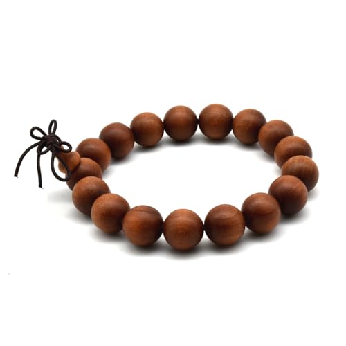 Zen Dear Unisex Teak Wood Prayer Beads Buddha Buddhist Beads Japa Mala Necklace Bracelet Bead - style: 12mm x 17 beads