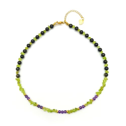 Crystal Pendant Necklaces Healing love Women's Men's choker Obsidian Tiger eye White Crystal Black Gold waterproof dainty Charm stackable statement Cute Stone necklace Unisex - style: Olivine