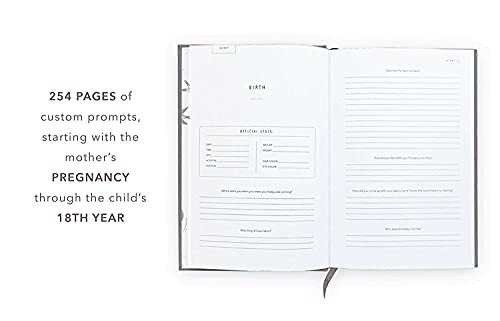 Promptly Journals, A Complete Childhood History: From Pregnancy to 18 Years Old (Aloe Green, Leatherette) | Baby Book and Pregnancy Journal | Baby Memory Book - color: Aloe