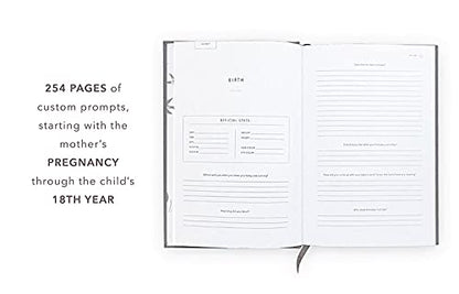 Promptly Journals, A Complete Childhood History: From Pregnancy to 18 Years Old (Dusty Blue, Leatherette) | Baby Book and Pregnancy Journal | Baby Memory Book - color: Dusty Blue