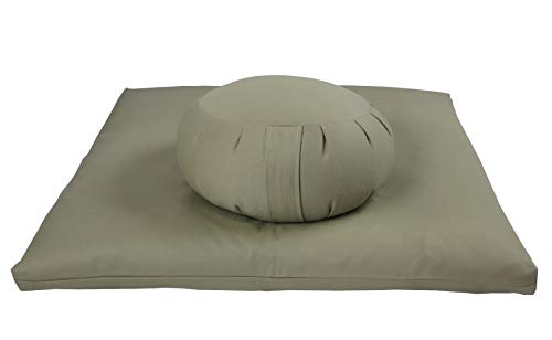 Buckwheat Zafu and Zabuton Meditation Cushion Set (2pc) - color: Sand