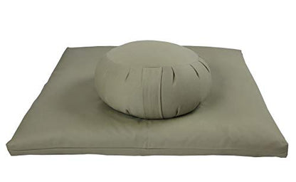 Buckwheat Zafu and Zabuton Meditation Cushion Set (2pc) - color: Sand
