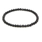 Keleny Gem Semi Precious Gemstones 4mm Round Beads Crystal Stretch Bracelet 7 Inch Unisex - color: Black Hypersthene