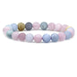 Keleny Gem Semi Precious Gemstones 8mm Round Beads Crystal Stretch Bracelets 7 Inch Unisex - color: Pink