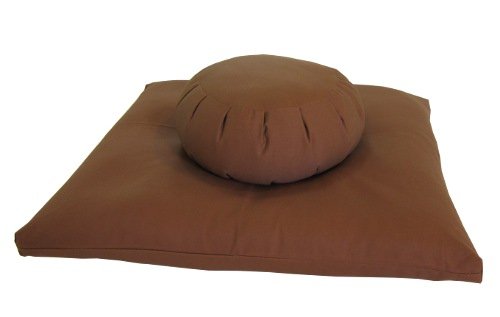 Buckwheat Zafu and Zabuton Meditation Cushion Set (2pc) - color: Cinnamon