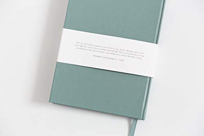Blank Journal: THINK/BELIEVE/FEEL (Dusty Blue, Leatherette) | Layflat Notebook | Ruled Journal | Journal Notebook | Gifts for Women and Men - color: Dusty Blue - BELIEVE