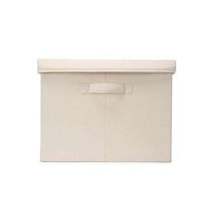 Foldable Storage Bins with Lids Cotton Canvas Rectangular Storage Box Ideal for Organization Lightweight and Durable (L) - size: ‎17.71 x 13.77 x 9.84"