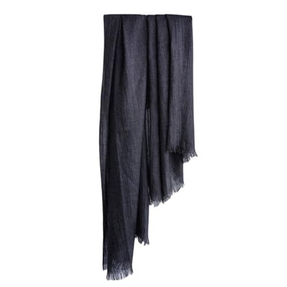 Harewom Lightweight Gauze Linen Feeling Shawl Wraps for Women Beach Summer Scarf for Evening Wedding Dresses - color: Shawl Wraps - Black-grey