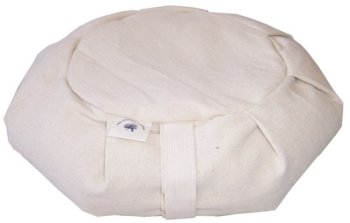 Zafu Yoga Sitting Meditation Cushion - Buckwheat Filling - color: Natural, size: 12 In
