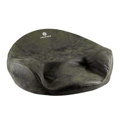 Ergonomic Meditation Cushion/Chair/Seat/Floor Pillow for Home/Office/Studio – Memory Foam, Removable & Washable Cover, Designed for Long Period Meditation Comfort (Dark Green)