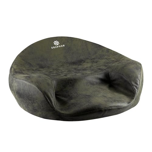 Ergonomic Meditation Cushion/Chair/Seat/Floor Pillow for Home/Office/Studio – Memory Foam, Removable & Washable Cover, Designed for Long Period Meditation Comfort (Dark Green)