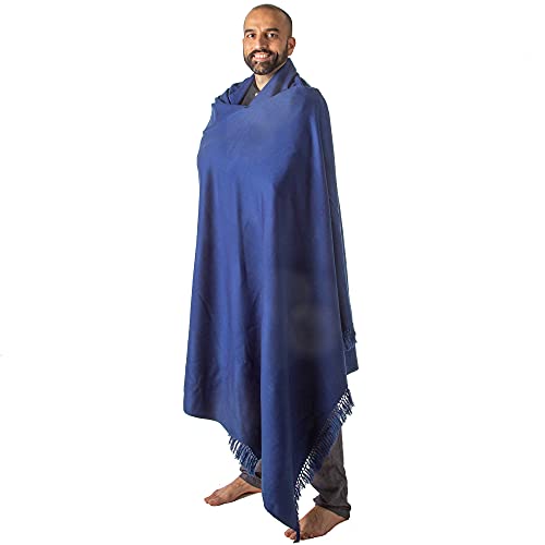 Meditation Shawl or Meditation Blanket, Shawl/Wrap, Oversize Scarf/Stole. Large. Unisex. - color: Navy Blue