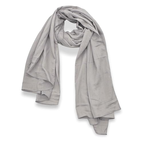 Cotton Blend Vintage Soft Scarf With Fringed Edges - color: Light Gray Premium Edition, size: 71 inches x 35 inches