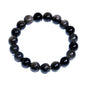 Natural Handmade Healing Chakra Bracelet - color: 10mm-Silver Obsidian-FOR 7-8 INCH WRIST