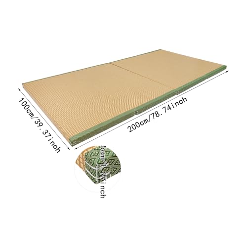 Tatami Mattress, Foldable Floor Mattress, Meditation Mat for Sleeping, Meditation, Yoga - color: Green