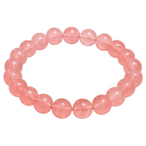Amazing Gemstone Crystal Bracelet for Women Men's Gifts - Protection Healing Crystal Bracelet - 8mm Gemstone Beaded Stretchable Bracelet Pulseras Para Hombres Mujer Stocking Stuffers Mothers Day Gift (Cherry Quartz) - color: Cherry Quartz