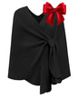 PULI Women's Elegant Shawl Wraps Soft Open Front Poncho Sweater for Spring Fall Winter - color: A Gift Box Black