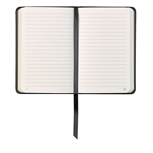 Classic Leather Notebook, Hardcover, Midnight Black, Pocket (3.8" x 5.7"), 240 Pages, Inspire Collection - color: Midnight Black, size: Pocket