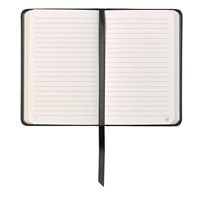 Classic Leather Notebook, Hardcover, Midnight Black, Pocket (3.8" x 5.7"), 240 Pages, Inspire Collection - color: Midnight Black, size: Pocket