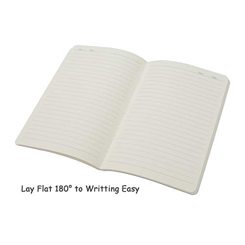 TWONE 3 Pack Travel Journal Notebook for Travelers or School - Kraft Brown Soft Cover - 5.5” x 8.25” - 96 Ruled Pages/48 Sheets - style: Ruled