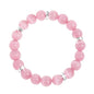 Healing Bracelet For Women Anxiety Crystal Bracelet Chakra Beaded Bracelets Rose Quartz Crystals And Healing Stones Yoga Bead Bracelet Calming Stretch Bracelet Stress Relief Gifts For Women - color: Pink-Cat Eye
