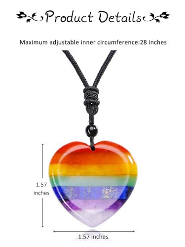 PESOENTH Healing Crystal Chakra Necklaces for Women 7 Chakra Worry Stone Necklace Gemstone Jewelry Calming Anxiety Stress Relief Relaxation Gifts for Women Men