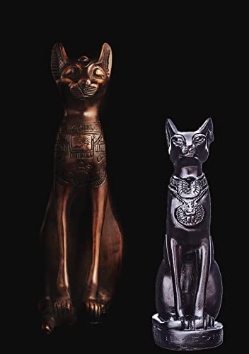 EASCHEER Egyptian Cat Goddess Bastet Statue Egyptian Décor 1PCS(4.2 inches Black) - color: Black Bastet