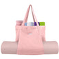 Yoga Mat Bag for Women, 100% Cotton Canvas Tote with Wet/Dry Pocket, Bottle Holder and Inner Zipper Pocket, 25L Carrier for Pilates and Travel - color: x-Pink