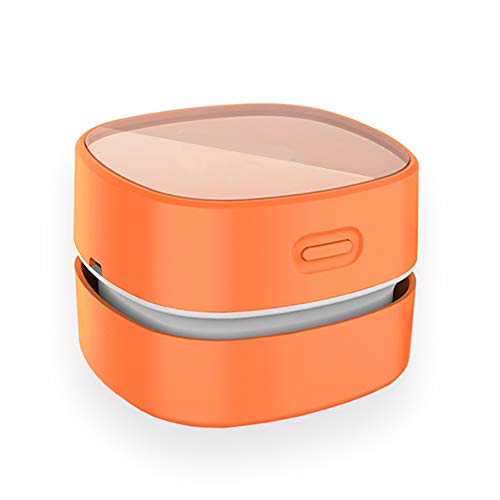 ODISTAR Desktop Vacuum Cleaner,Mini Table dust Sweeper Energy Saving with auto Power-Off Function,High Endurance up to 400 mins,Cordless&360º Rotatable Design for Keyboard/Office(Orange Charging) - color: Orange Usb Charging